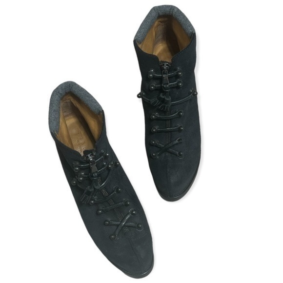 Rag & Bone Black suede lace up high heel platform mallory boots size 8 - Picture 8 of 17